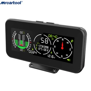 M60 Car Inclinometer Digital GPS HUD Pitch Angle Slope Meter MPH Speedometer - Picture 1 of 11