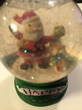 Santa Claus Snow Globe Christmas Happy Holiday Glass Greenbrier Vintage Collect