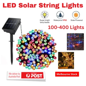 Solar Fairy String Lights 100-400 LED Outdoor Garden Xmas Party Decor Waterproof - Picture 1 of 17