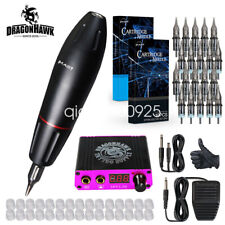 Dragonhawk Tattoo Kit Mast Motor Pen Machine Gun Color Inks Power Supply Needles
