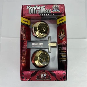 Kwikset Exceeds Maximum Security Dead Bolt Double Cylinder Polished Brass - Picture 1 of 6