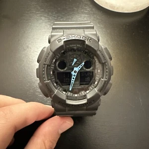 Casio G Shock GA-100C- Men's Grey and Blue Analog & Digital Watch - Picture 1 of 2