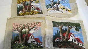Menge 4 ~ 4 Jahreszeiten ~ Frühling Sommer Winter Herbst ~ abgeschlossen Nadelspitze 9 x 9 ~ LBDCN - Bild 1 von 5