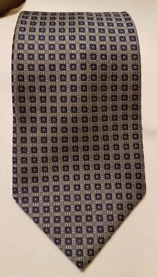 Jones New York Men's Neck Tie 100% Silk Gray/ Silver And Blue — 第 1/4 张图片