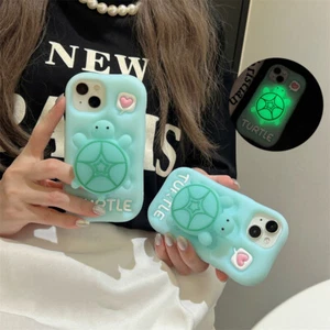 For iPhone 16 15 Pro Max 14 13 Cute Turtle Luminous Stand Shockproof Phone Case - Photo 1 sur 10