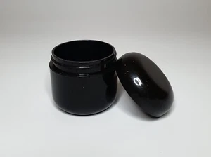 50ml Quality Double Walled Black Plastic Jar Ideal For Creams Etc ANY AMOUNT - Picture 1 of 3