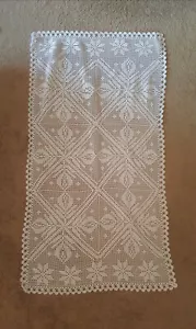 Doily crochet table runner white rectangle large vintage - Picture 1 of 5