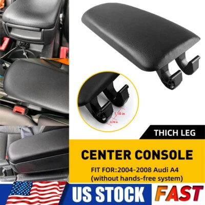 Reposabrazos de cuero para Audi A4 2004-2008 caja central consola tapa cubierta negra duradera Foto 1 de 4