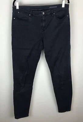 Pantalones de mezclilla Club Monaco para mujer 32 negros ajustados de algodón elásticos bolsillos lavados oscuros Foto 1 de 4