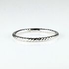 14K White Gold 1.8mm Twisted Cable Stackable Band Ring .91g  sz.8 - New