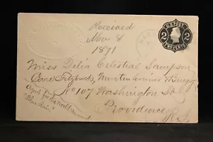 New Hampshire: Nashua 1871 2c Black Jack ganzer Einband, geprägte Eisenbahn - Bild 1 von 2