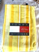 NWT Tommy Hilfiger European Pillow Sham Yellow Stripe 100% Cotton 26"x26"