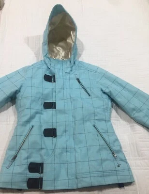 Burton Women's DryRide Light Blue Snowboarding Jacket Hooded Full Zip Large - Image 1 of 4