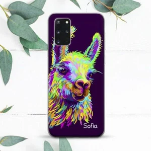 Custom Name Cute Colorful Llama Case For Samsung Note 20 S20 S21 S22 S23 S24 FE - Picture 1 of 1