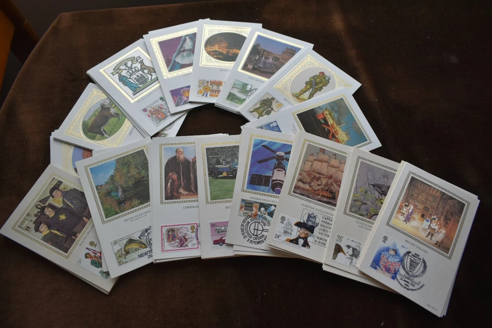 Benham Silk Stamp Postcards, 1982, 1983, 1984, First Day Issue Front, Various - Image 1 of 1