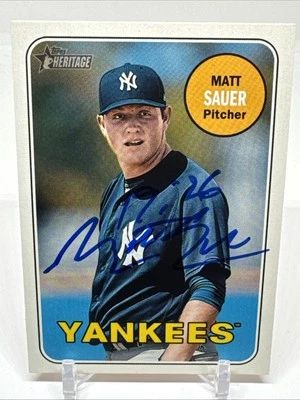 MATT SAUER SIGNED 2018 TOPPS HERITAGE MINORS  #177 SIGNED Los Angeles Dodgers - Image 1 of 2
