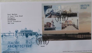 2014 SUPERB ROYAL MAIL FDC - SEASIDE ARCHITECTURE SHEET - BRITISH PIERS - EDIN. - Picture 1 of 2
