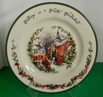 Plato de cena Susan Winget WINTER WONDERLAND paseo en trineo de Navidad Foto 1 de 4