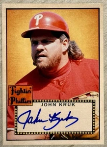 John Kruk Custom Phillies On Card Auto - Fishtown Card Show Exclusive #’d /18 - Picture 1 of 2