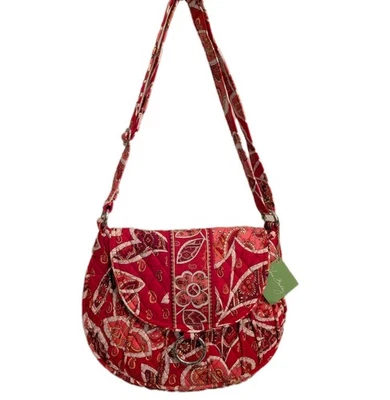 Bolso Vera Bradley Rosie Posies Rojo Naranja Rosa Correa Ajustable Etiquetas  Foto 1 de 4
