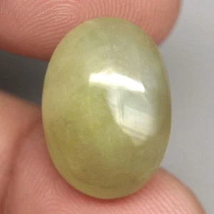 39.42Ct. Natural Large Sapphire Green Oval Cabochon Unheated Thailand Ravishing! - Picture 1 of 7