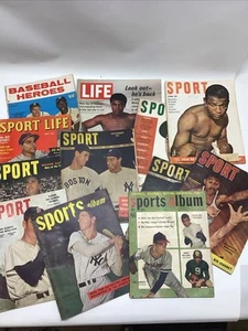 Vintage 1940-70s Sports Magazine LOT DiMaggio Ted Williams Sugar Ray Hank Aaron+ - Picture 1 of 9