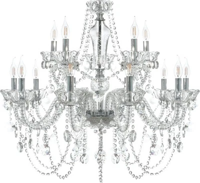 Clear 15 Lights K9 Crystal Chandelier Modern Luxurious Light Fixtures Candle Pen - Image 1 of 4