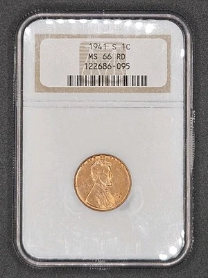 1941-S Lincoln Wheat Cent | NGC MS66RD - Image 1 of 4