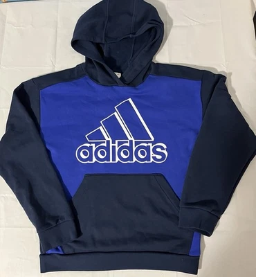 Adidas Sudadera con Capucha Juvenil L (14-16) 3D Gráfico Logo Sudadera Pullover Azul Sobre Azul Foto 1 de 4
