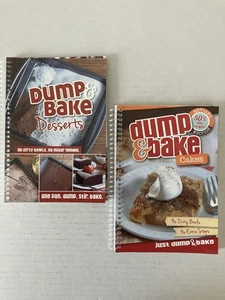 Lot 2 Dump & Bake Cookbooks Cakes and Desserts illustrated Spiral Paperback - Picture 1 of 13