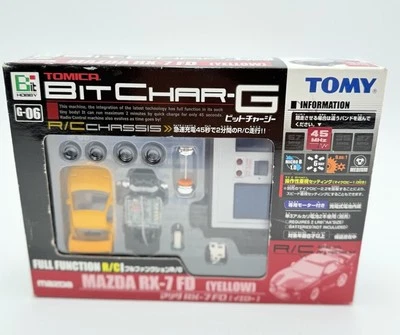 TOMY TOMICA BIT HOBBY-BIT CHAR-G MICRO SIZE FULL FUNCTION RC MAZDA RX-7FD YELLOW - Image 1 of 4