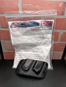 Black Double Leather Magazine Holder Pouch Pancake Style O.T.G. 45 Single Stack  - Picture 1 of 10