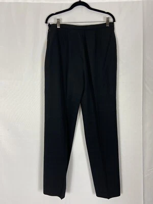 CHANEL Size 44 Black Wool Straight Silk Lined Pants - Image 1 of 4