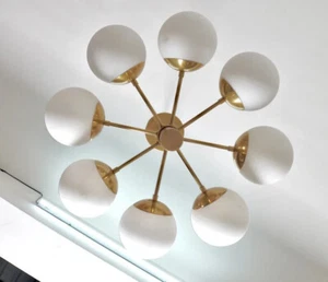 8 Light Mid Century Sputnik Modern Globe Sputnik Ceiling Chandelier Lamp - Picture 1 of 9