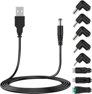 Bouge Universal DC 5V Power Cable, USB Charger Cord with 8 Types Connectors (Inc - Picture 1 of 12