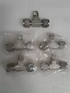 Qty. 5 Bi-Lok 316 Stainless Compression Tee 1/2" Tube x 1/2" Tube x 1/4" Tube - Picture 1 of 5
