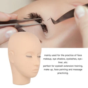 Lash Mannequin Head Soft Silicone Practice Head For Makeup Training - Picture 1 of 23