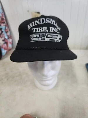 Vintage Hindsman Tire Inc We're Trucking Snapback Trucker Hat Cap Black - Image 1 of 4