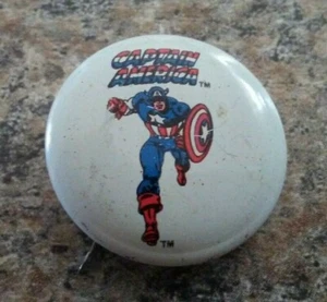 Spilla spilla bottone vintage 1976 Marvel Comics Capitan America *originale* - Foto 1 di 4