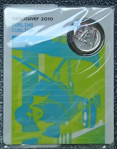 VANCOUVER 2010 OLYMPIC WINTER GAMES COIN SPORT CARD- 25 CENTS - Curling - Picture 1 of 5