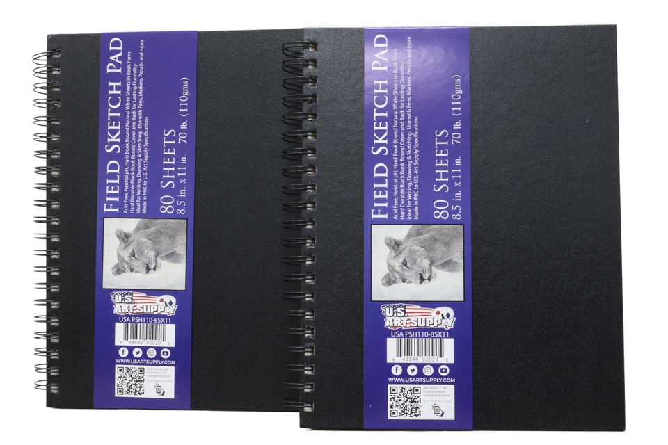 U.s. Art Supply 8.5" X 11" Premium Hardbound Sketch Book 70 LB 110gsm of 80 Shee