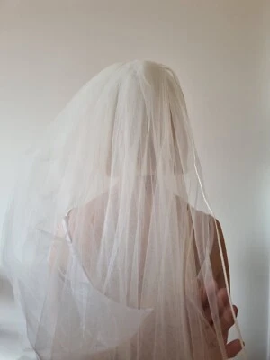 Ronald Joyce Long Bridal Veil with Satin Edging  - Image 1 of 3