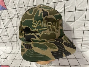 vintage Sail Rail camo snapback trucker hat duck frog grunge 80s 90s cap - Picture 1 of 5