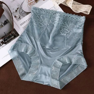Pack Of 5 Women Vintage Satin Pantie Knicker Seamless Sheer High Waist Underwear - Picture 1 of 16