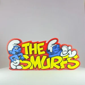I Puffi Supporto Logo Stampato in 3D | Shelf Art | Fumetto da Collezione 9" x 4" - Foto 1 di 5