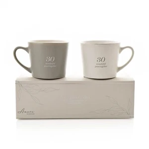 Widdop Amore 30th Wedding Anniversary Set of 2 Gift Boxed Mugs - Gorgeous Gift - Picture 1 of 1
