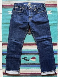 PRPS selvedge Denim Blue Button Fly Red Line Jeans Size 33  - Picture 1 of 8