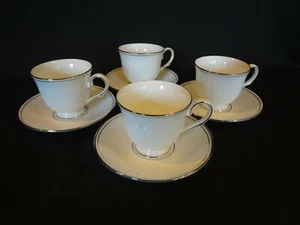 Lenox China Classic Collection Federal Platinum - Set of 4 Cups and Saucers - Imagen 1 de 6