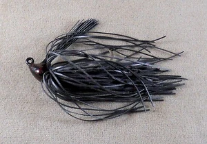 Esca da pesca basso, DR personalizzata Flipping Jig 3/8 oz. FJ-27 Fiocco Nero Rosso - Foto 1 di 2
