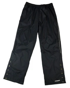 vtg REEBOK Mens Sz L Black Warm Up Track Pants Mesh Lined Snap Legs - Picture 1 of 14